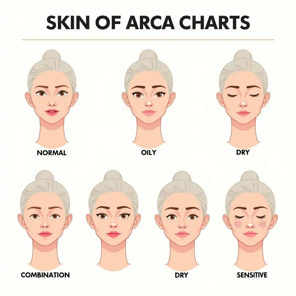 Chart illustrating different skin types