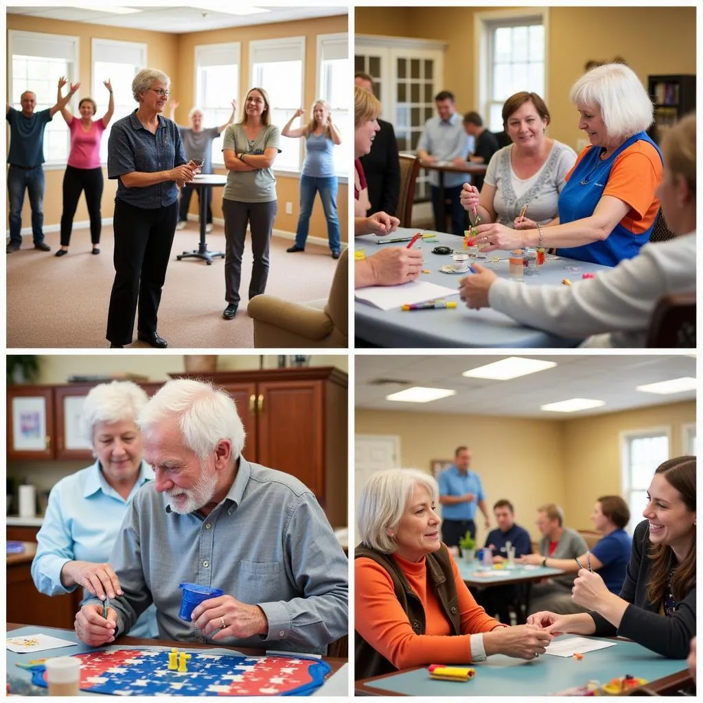 Residents participating in recreational activities