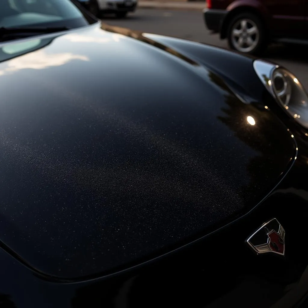 Swirl Marks Visible on Black Car Paint