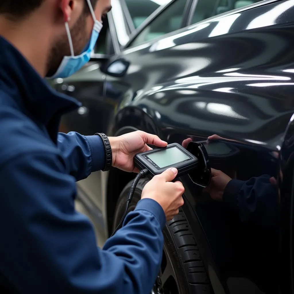 Technician Using Dealer Scanner