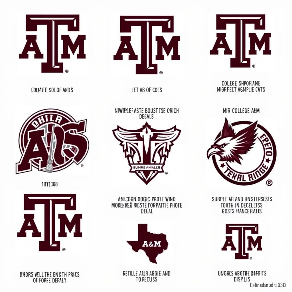 Texas A&M Car Decal Variety