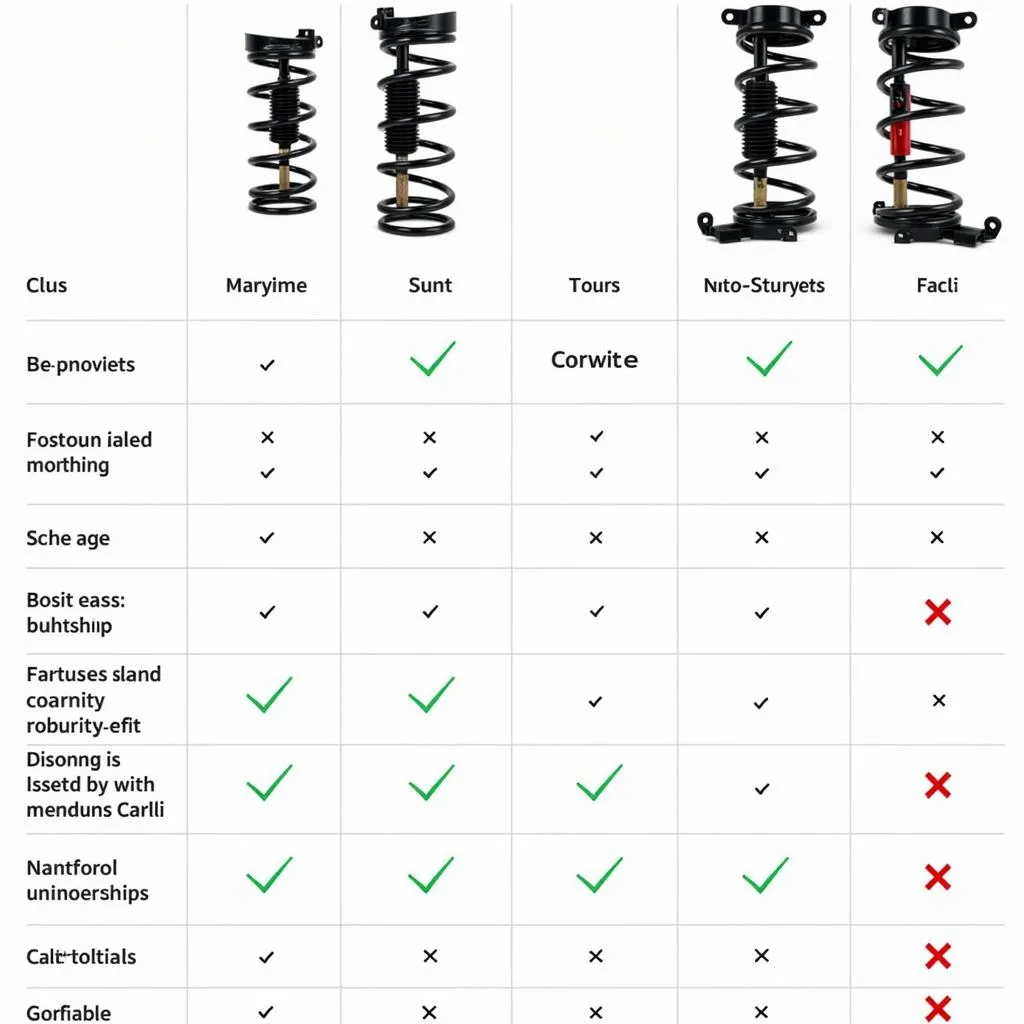 Truck Suspension Comparison Chart