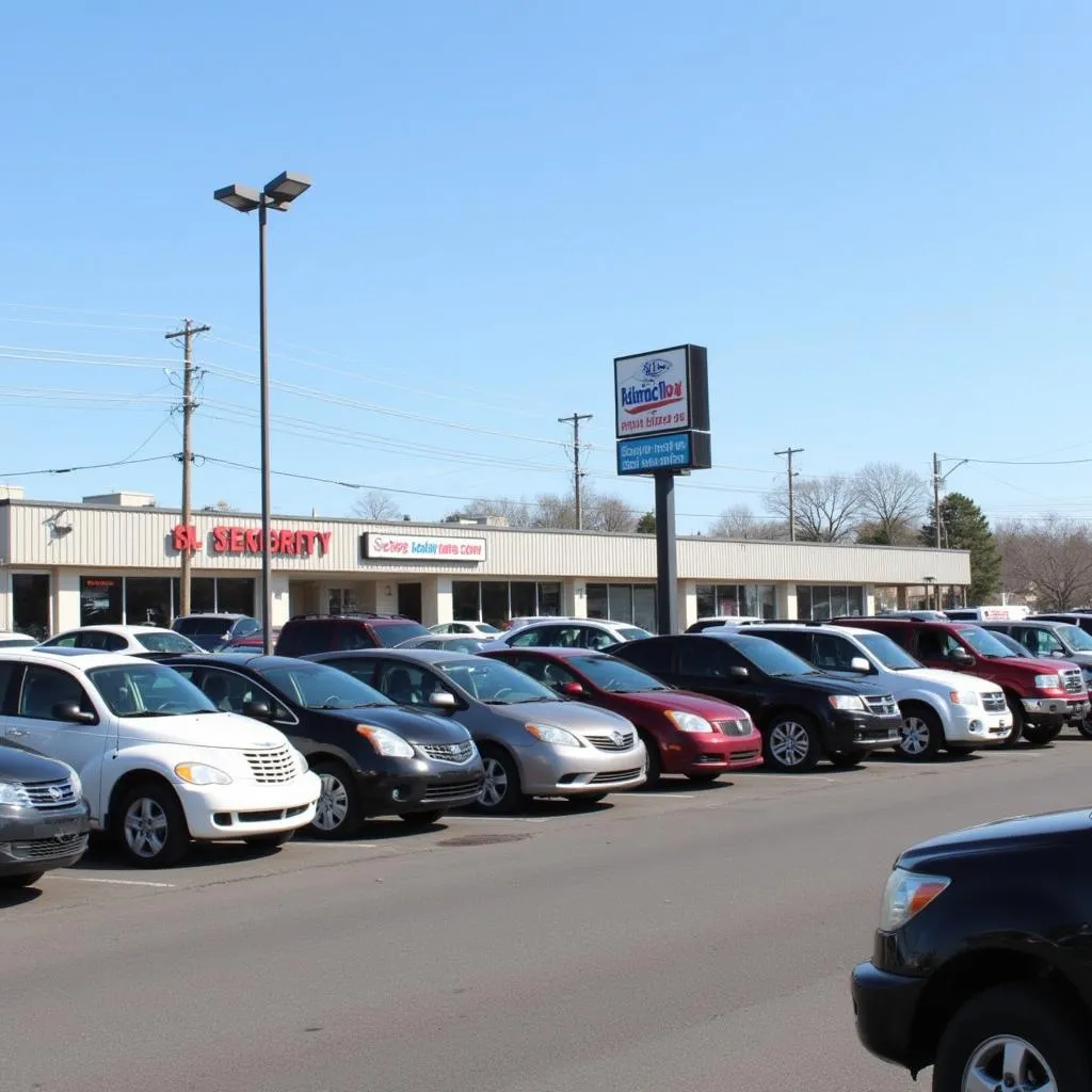 Used car lot at a dealership