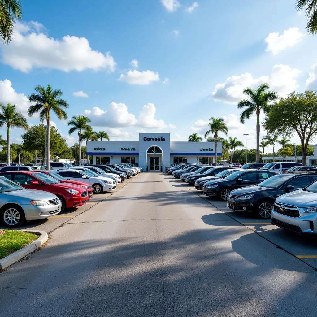 Used car dealership lot in Boynton Beach