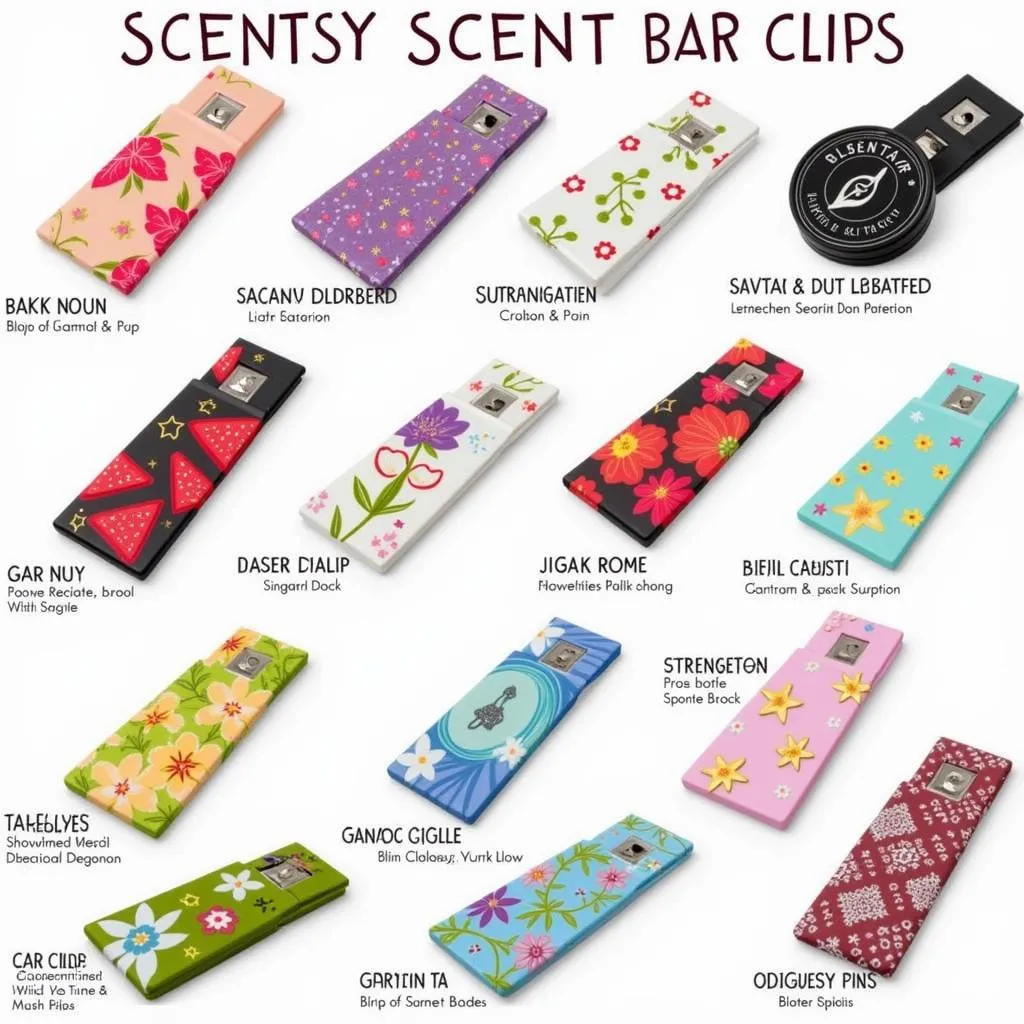 Assortment of Scentsy car bar clips