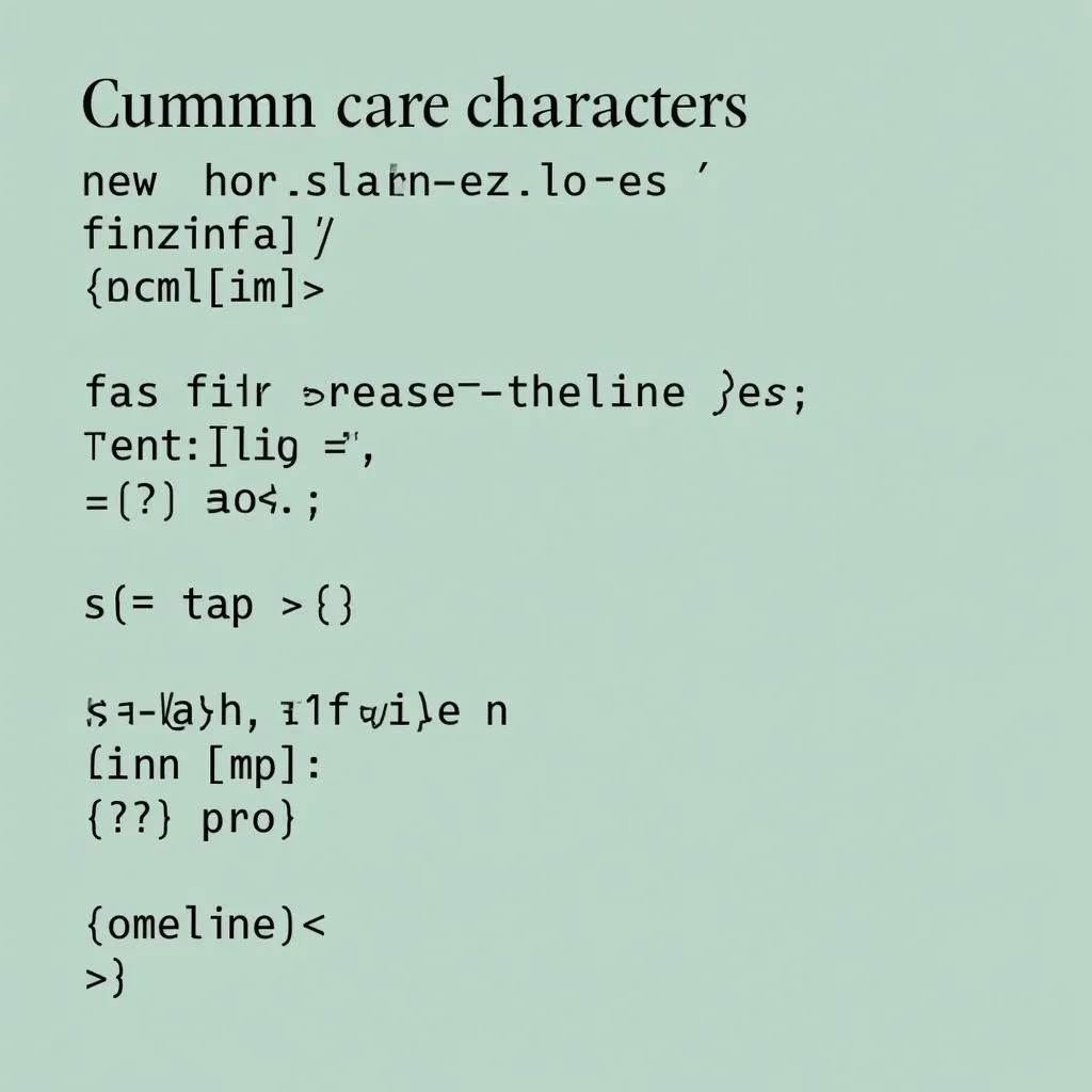 Care Characters Definition