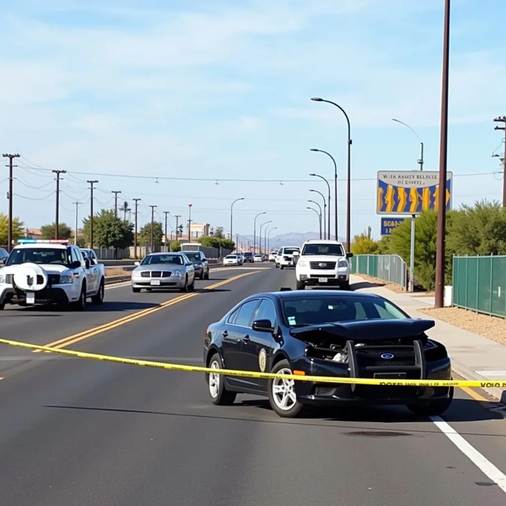 Car Accident Scene in Yuma Arizona