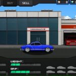 Volkswagen Karmann Ghia in Pixel Car Racer EU section showcasing car selection for optimal drag racing build