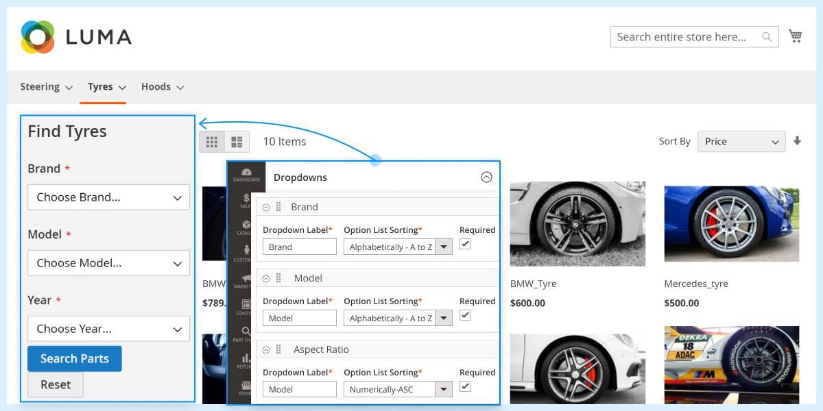 Magento 2 Vehicle Parts Finder Extension