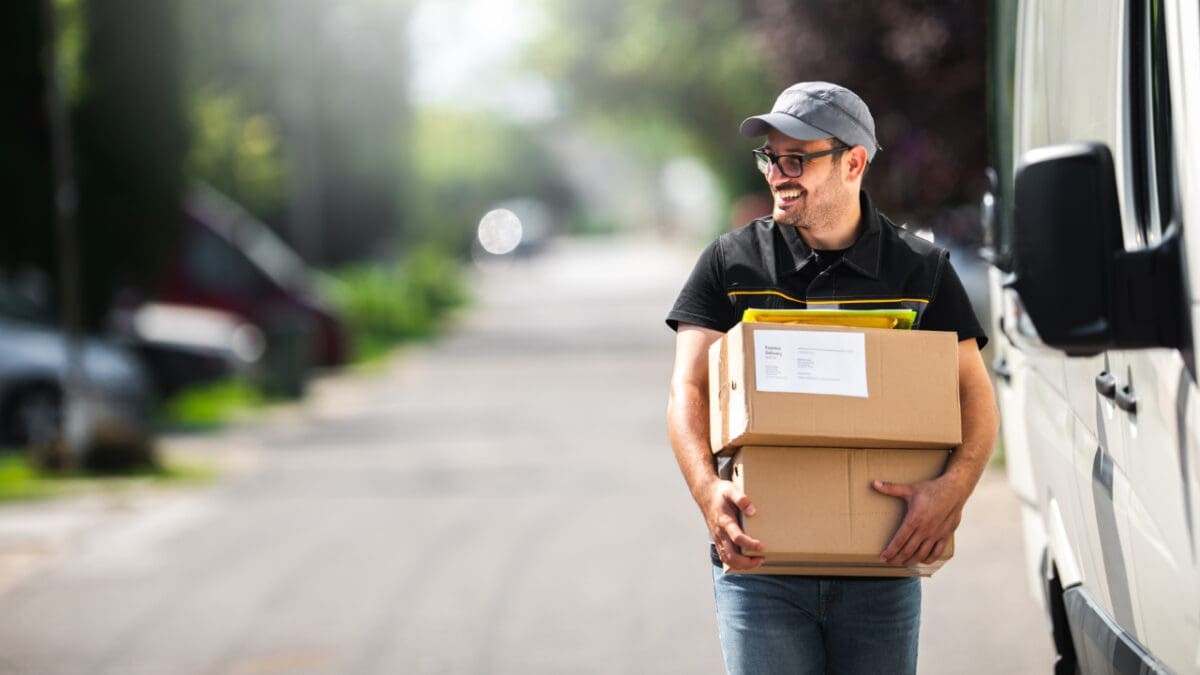 Car parts courier delivering parts on demand