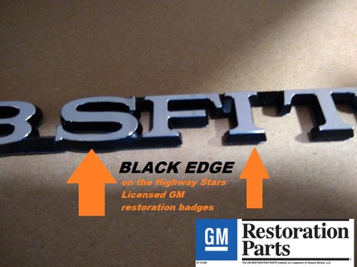 Licensed GM Restoration 3.8 SFI Turbo Hood Badge for Buick Grand National