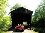 Classic car on a bridge