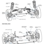 Labeled diagram highlighting various car wheel and axle components for easy identification.